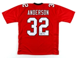 Jamal Anderson signiertes individuelles Pro Style XL ATL ROTES TRIKOT, PSA COA #9A67755 - Bild 1 von 4