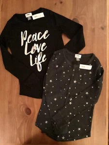 Lot Of Two OLD NAVY Long Sleeve Tops Shirts Girls Size L (10-12) New W Tags - Picture 1 of 5