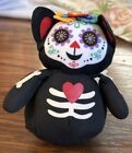 Day of the Dead Black Rolly Polly Cat Plush 6"