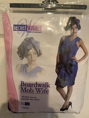 Новый Boardwalk Mob жена ревущий 20 Гэтсби костюм взрослый размер XS синий платье шляпа - Изображение 1 из 4