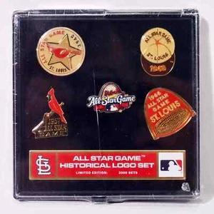 RARE 2009 St Louis Cardinals All Star Game Historical Logo Pin Set Hat MLB 1023! - Picture 1 of 4