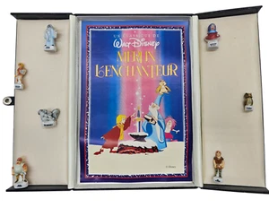 7 Pc Set Disney Porcelain Miniatures France Merlin L Enchanteur Classic Booklet - Picture 1 of 10