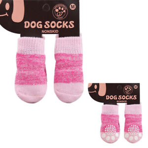 New 4pcs Pet Socks Warm Prevent Slippery Socks For Small Dogs Cats Autumn Winter