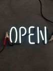 "OPEN" Neon Beer Sign Parts. White Tube VG COND. Coors