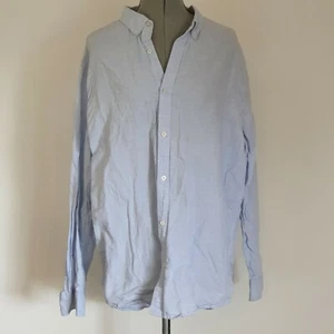 Just Jeans Men's XL Blue Linen Blend Long Sleeve Shirt Z22 - Picture 1 of 5