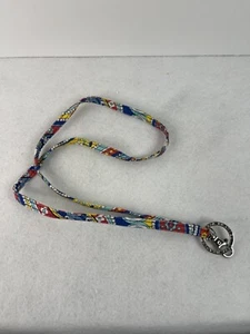Vera Bradley Breakaway Lanyard Signature Key Ring Yellow Blue Red Floral 18” - Picture 1 of 12