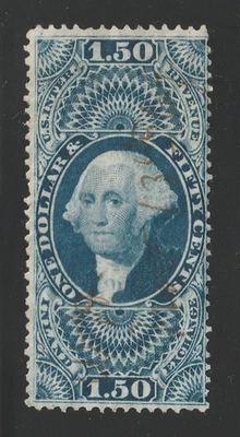 Scott # R78c, Used, F, $1.50 Inland Exchange, Light Manuscript Cancel Dated 1869 - Image 1 of 2