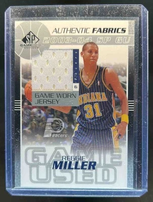 Camiseta deportiva Reggie Miller 2003-04 SP usada en juegos telas auténticas #RM-J Pacers Foto 1 de 2