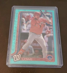 2025 Topps Chrome Logofractor Nathaniel Lowe Teal Refractor /199 Nationals - Picture 1 of 2