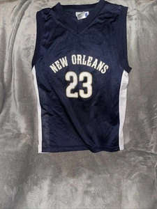 New NBA New Orleans Pelicans Anthony Davis Boys Youth Blue Jersey Size Large - Picture 1 of 3