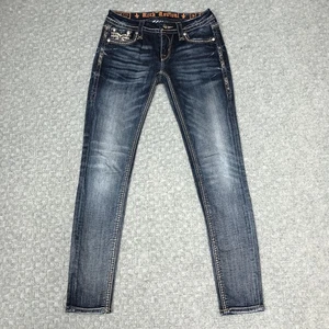 Rock Revival Jeans Womens 26 Blue July Cutred Skinny Capsule Rhinestone Denim - Picture 1 of 14