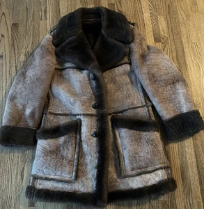 Vintage Stratojac Lammfell Ledermantel Rancher Western Marlboro Jacke Herren 40 - Bild 1 von 16