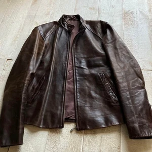 Paul Smith Leder Reiter Jacke M Braun Pferd Leder Vintage Japan Kostenloser Versand - Bild 1 von 15