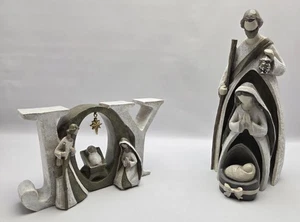 Krippe Heilige Familie Satz Set Stille Nacht Freude Urlaub Tisch Mantel Deko  - Bild 1 von 15