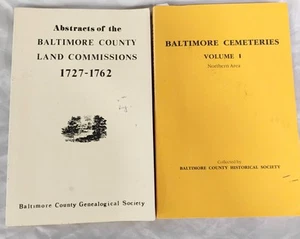 Abstracts of the Baltimore County Land Commissions & Baltimore Cemeteries PB - Picture 1 of 3