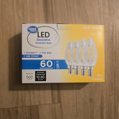 LED Decorative Medium Base B10 Light Bulbs 4 Pack - Image 1 of 3