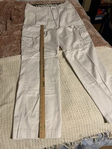 Mens Union Bay Cargo Pants 34x34 Khaki Tan Canvas Straight Leg Work or Hiking - Picture 1 of 15