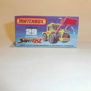 Matchbox Lesney Superfast 29 f Tractor Shovel J Style Repro Box - Picture 1 of 4