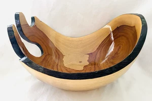 Unique One-of-a-Kind Wooden Bowl Sculpture 10.5" x 9" x 7.5" - Picture 1 of 8