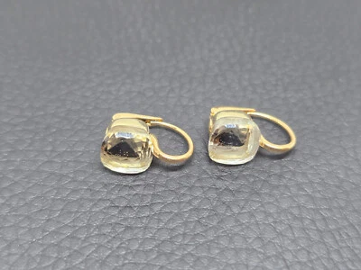 Pendientes POMELLATO Clásicos NUDO Oro Amarillo 18K ~18ct Topacio Blanco Foto 1 de 4