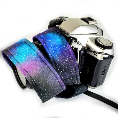 Galaxy Camera Strap - Purple Blue Galaxy Camera Strap -Double Padded Comfortable - Image 1 of 4