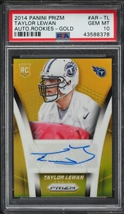 2014 Panini Prizm Gold Taylor Lewan ROOKIE RC AUTO 10/10 #ARTL PSA 10 GEM MINT - Picture 1 of 2