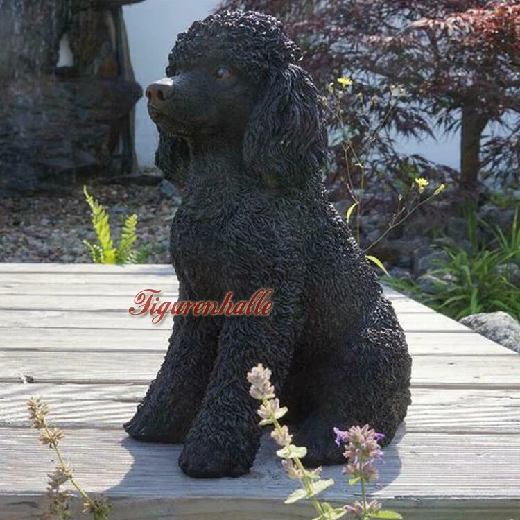Teddy-Hundeskulptur Aus Polyresin – Ca. 8x14x8,5 Cm, Niedliche Gartenfigur Für Drinnen & Draußen