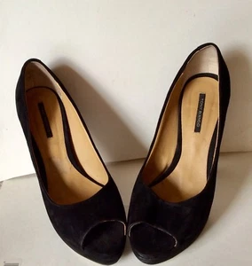 Tony Bianco Black Suede High Heel Shoes Sz 9,Open Toe - Picture 1 of 7