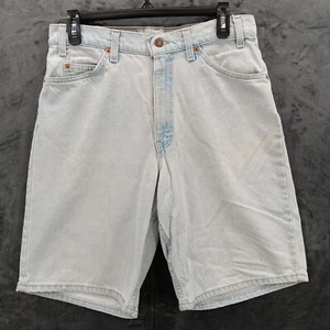 VTG Levis 560 Orange Tab Denim Shorts Mens 32 Fits 30 USA White Wash - Picture 1 of 24
