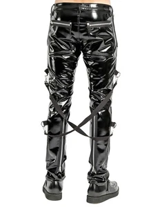TRIPP SKINNY JEANS GOTHIC SUPREME CHAOS VINYL PUNK REBELL HOSE TRÄGER RJ6037M - Bild 1 von 4