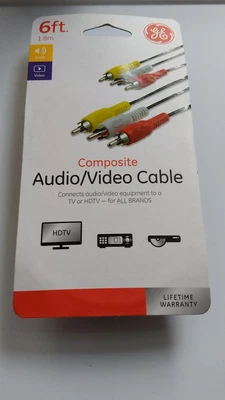 Cable/cable compuesto de audio/TV y video GE - 6 pies (1,8 m) - negro Foto 1 de 2