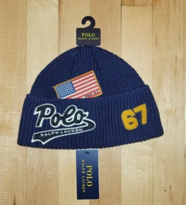 Polo Ralph Lauren 1967 Navy US Cuffed Skullcap Beanie Mütze - Bild 1 von 6