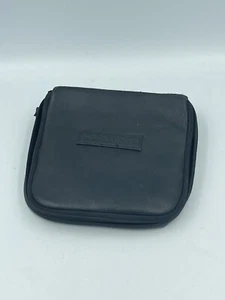 VTG DELTA AIRLINES BLACK FAUX LEATHER CD/DVD ZIPPER TRAVEL CASE & CARRY STRAP - Picture 1 of 3