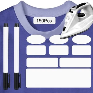 150 Pcs Iron on Clothing Labels for Kids Writable Clothing Labels Name Tags f... - Picture 1 of 7