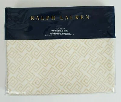 Ralph Lauren POLO Queen King Sábana Plana Weston Park Hutchings Blanco Crema NUEVO Foto 1 de 4