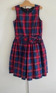 Tommy Hilfiger-Girls Pretty Check Pleated Waist-Bow Dress/Age: 14 Years/NWOT - Picture 1 of 9