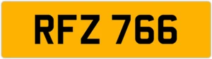 RFZ 766 R 3x3 DATELESS PRIVATE NUMBER PLATE ROB ROY RICK RYAN RUS RUSSELL RILEY - Picture 1 of 1