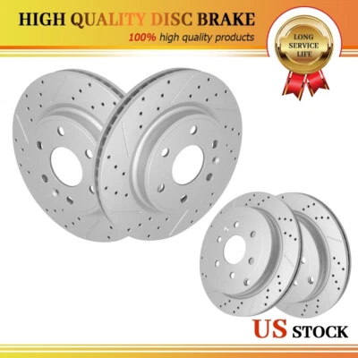 Rotores de freio dianteiros traseiros perfurados para Chevrolet Traverse GMC Acadia Buick Enclave - Imagem 1 de 4