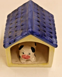 Vintage Dog And Doghouse Puppy Salt and Pepper Shakers - Picture 1 of 2