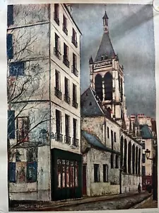 Vintage Art The Church Of Saint Severin Maurice Utrillo 1960s Print Shorewood Pr - Picture 1 of 8