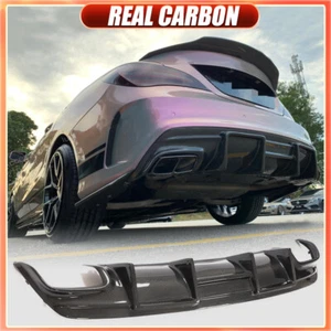 For Benz W117 C117 CLA250 Sport CLA45 Rear Bumper Lip Diffuser REAL CARBON 13-19 - Picture 1 of 16
