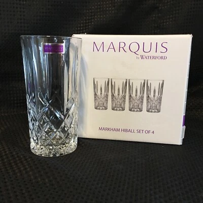 Juego de 4 vasos Marquis By Waterford Hi Ball Markham 165119 NUEVO EN CAJA Stock antiguo Foto 1 de 4