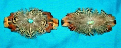 Juego 2 Correas Med Plumas de Faisán y Turquesa ENVÍO GRATUITO MBS01 Foto 1 de 4