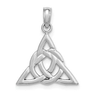 14k 14kt White Gold SM CELTIC TRINITY KNOT Charm PENDANT - Picture 1 of 4