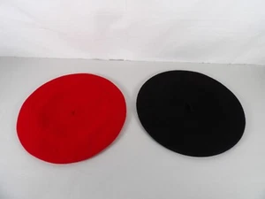 Sombreros boina de lana Pierre Laulhère (rojo) y Elósegui (negro) - talla 10 - Imagen 1 de 8