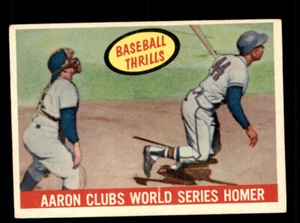 1959 Topps #467 Baseball Thrills Aaron Clubs World Series Homer VG-EX - Picture 1 of 2