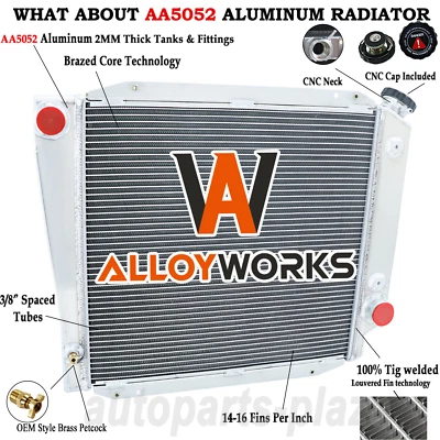 3 Row Aluminum Radiator Fits 1973-1977 Ford Early Bronco 5.0L V8 1975 CU521 NEW Foto 1 de 4