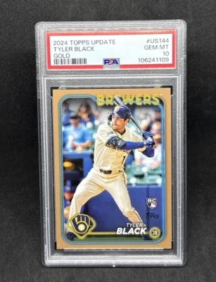 2024 Topps Update TYLER BLACK RC GOLD /2024 PSA 10 Brewers POP 2 - Image 1 of 3