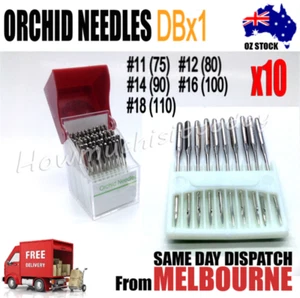 10pcs DBx1 Orchid Needles Sewing Machines #11(75) #12(80) #14(90) #16(100) #18 - Picture 1 of 10