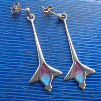 Schottische Sterling Silber Emaille Blumen Brosche Carrick Jewellery H/M 1993 - Bild 1 von 4